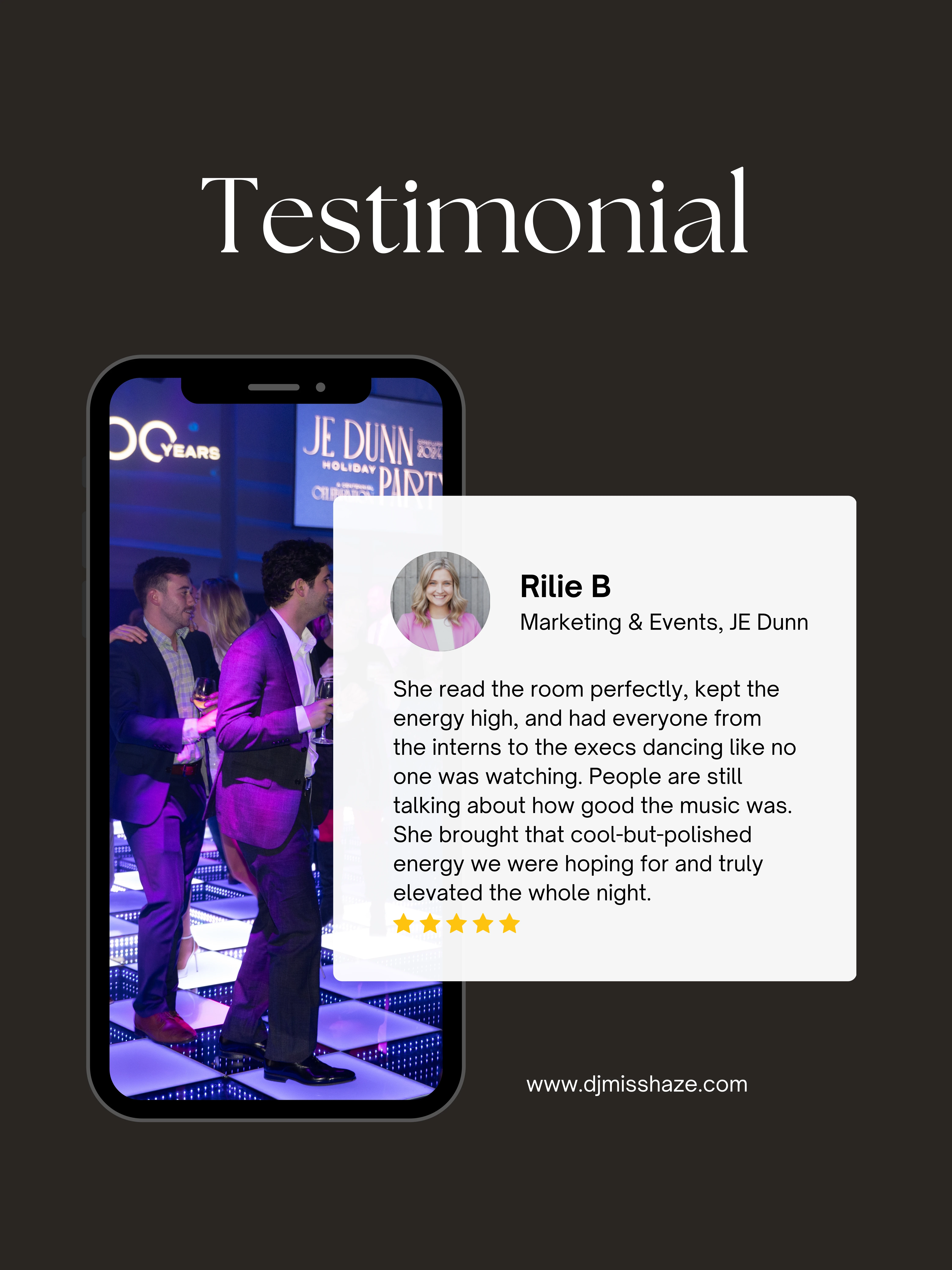 Testimonial - Rilie B, Marketing & Events, JE Dunn